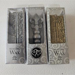 Gartner Studios Metal "Hearts" Wax Seal  Stamper with Gold and Silver Wax